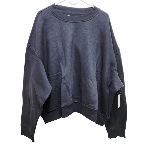 Womens Crewneck Oversized Sweatshirt Size 5X Black Casual Relaxed Fit - Picture 1 of 6